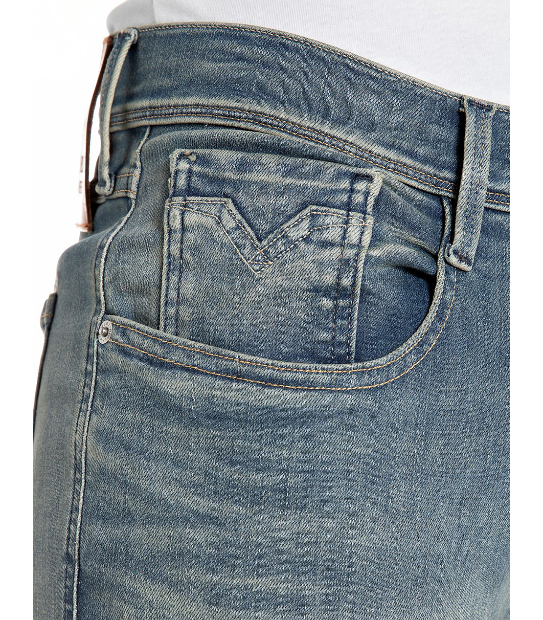 スリム ANBASS Hyperflex Dust スーパーストレッチデニム 詳細画像 ミディアムブルー 7